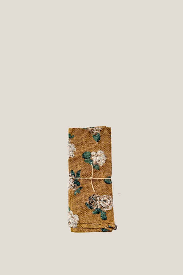 Mantel individual tejido jacquard flores rosas (pack de 2)
