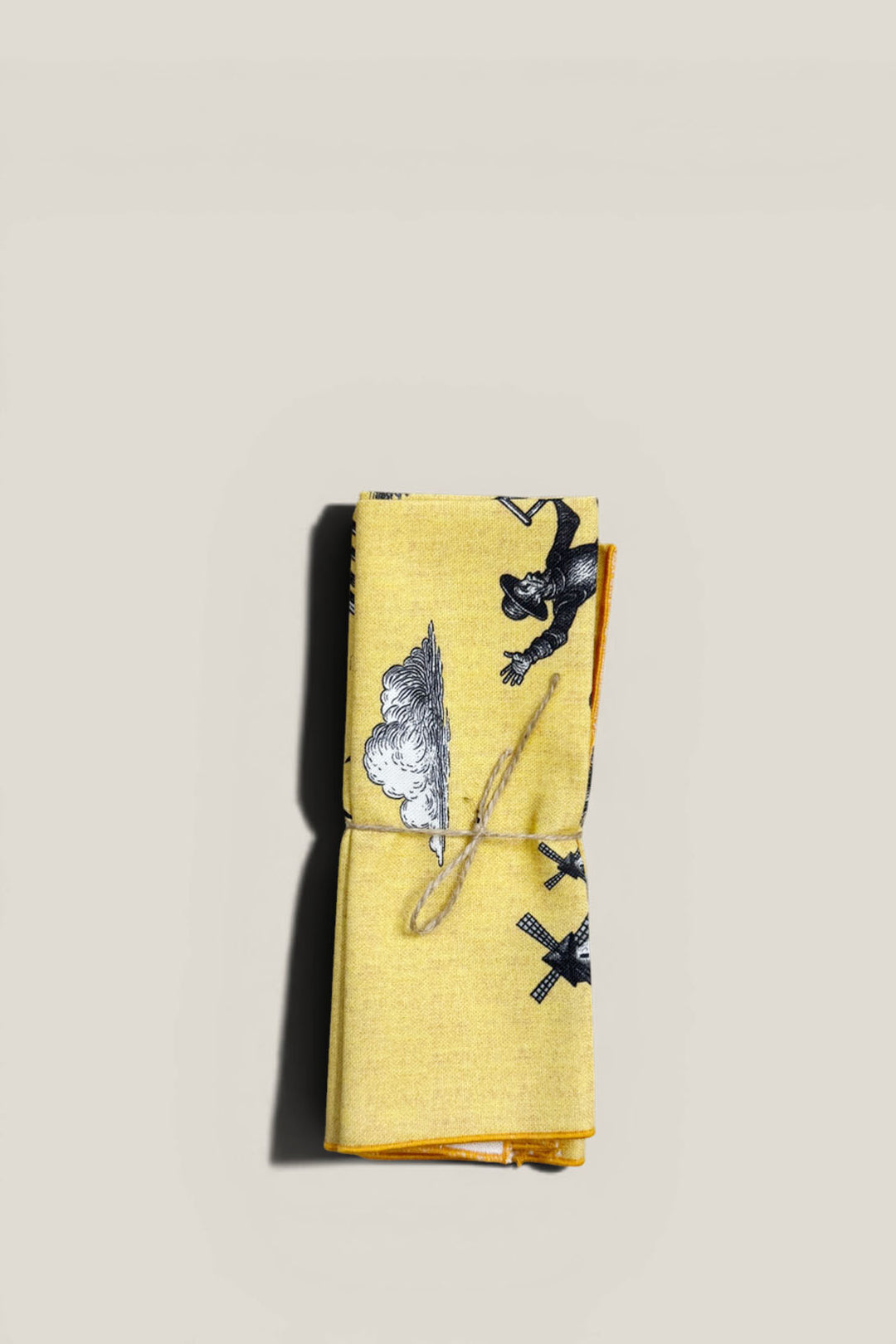 Mantel individual quijote amarillo (pack de 4)