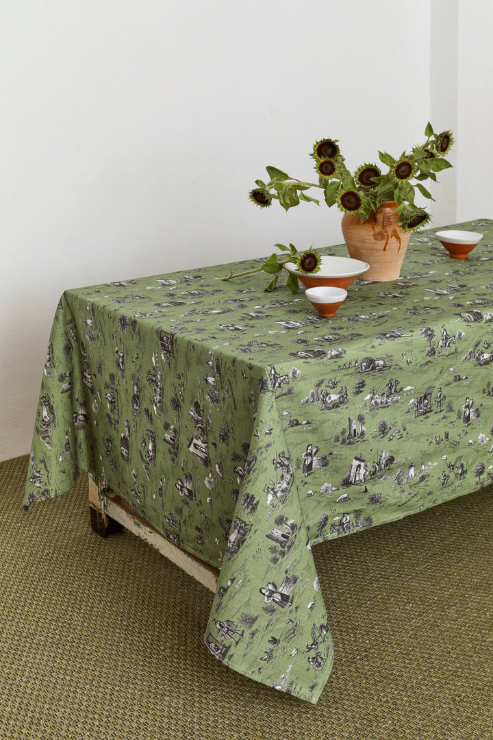 Mantel quijote verde