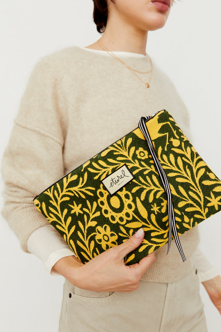 Pouch jacquard granaíno amarillo
