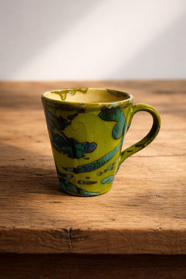 Taza salpicado olivo