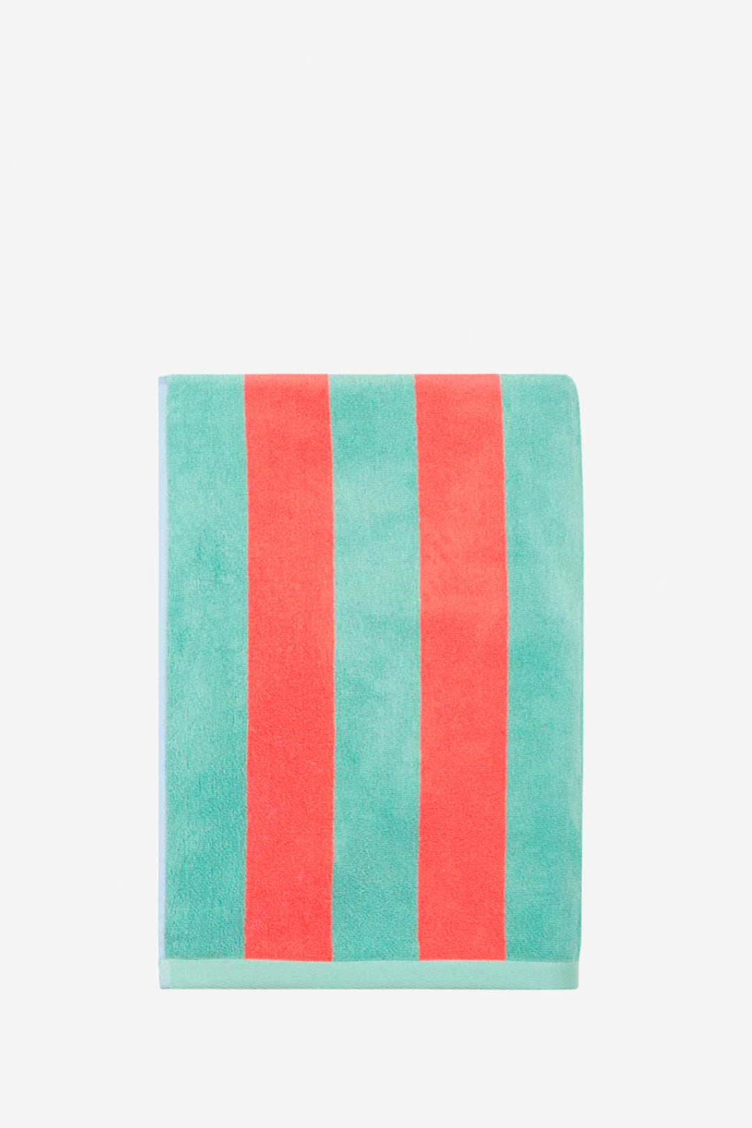 Toalla playa reversible menta y salmón