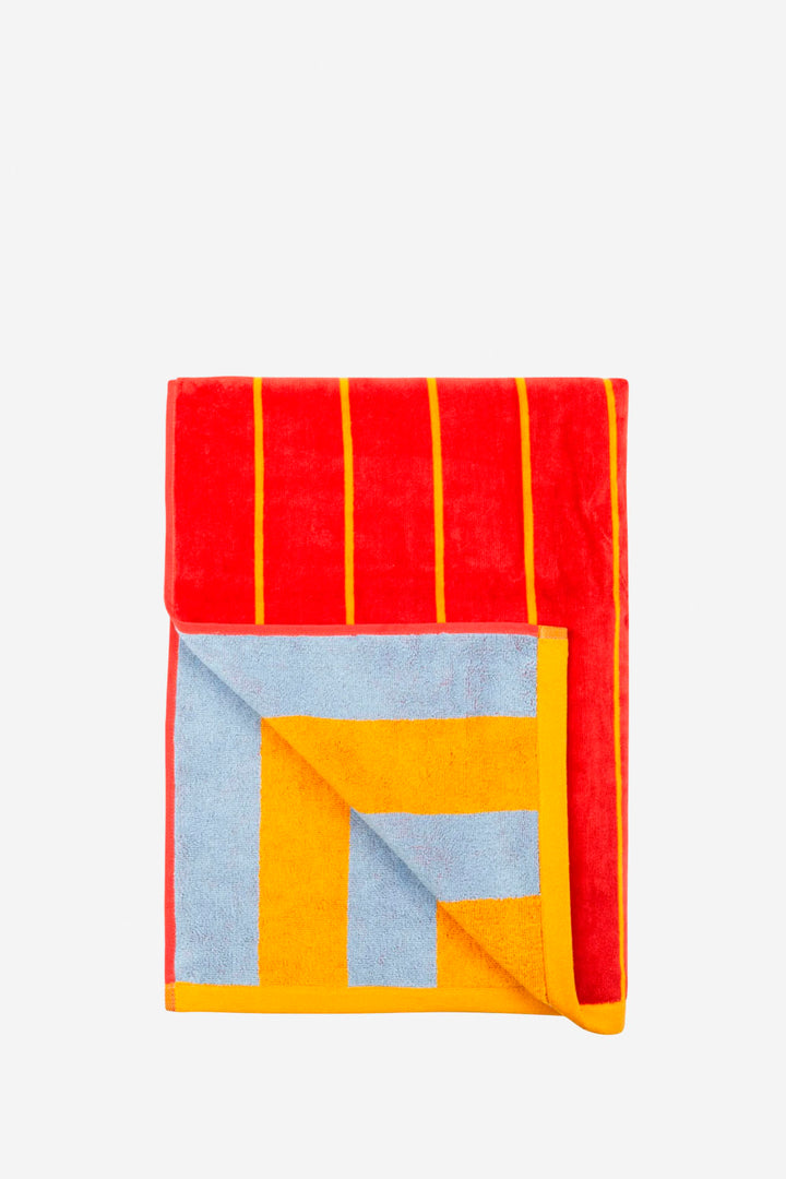 Toalla playa reversible amarillo y celeste