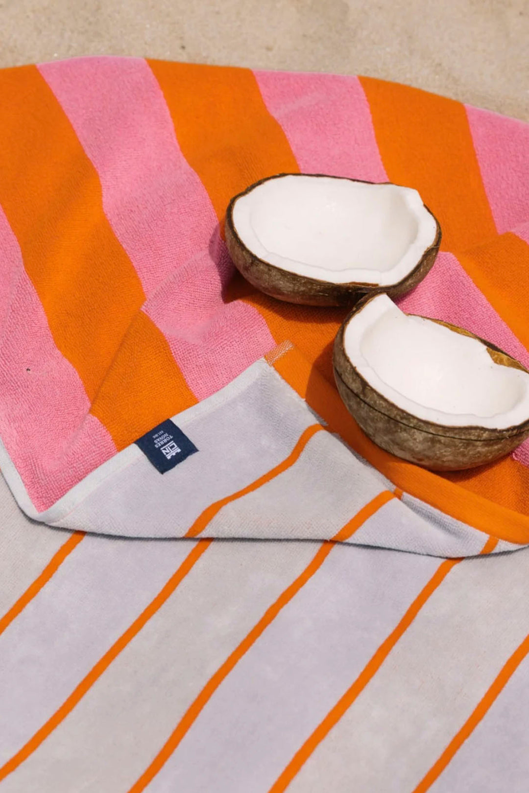 Toalla playa reversible rosa y naranja