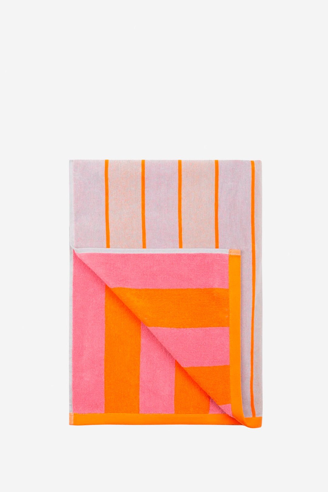 Toalla playa reversible rosa y naranja