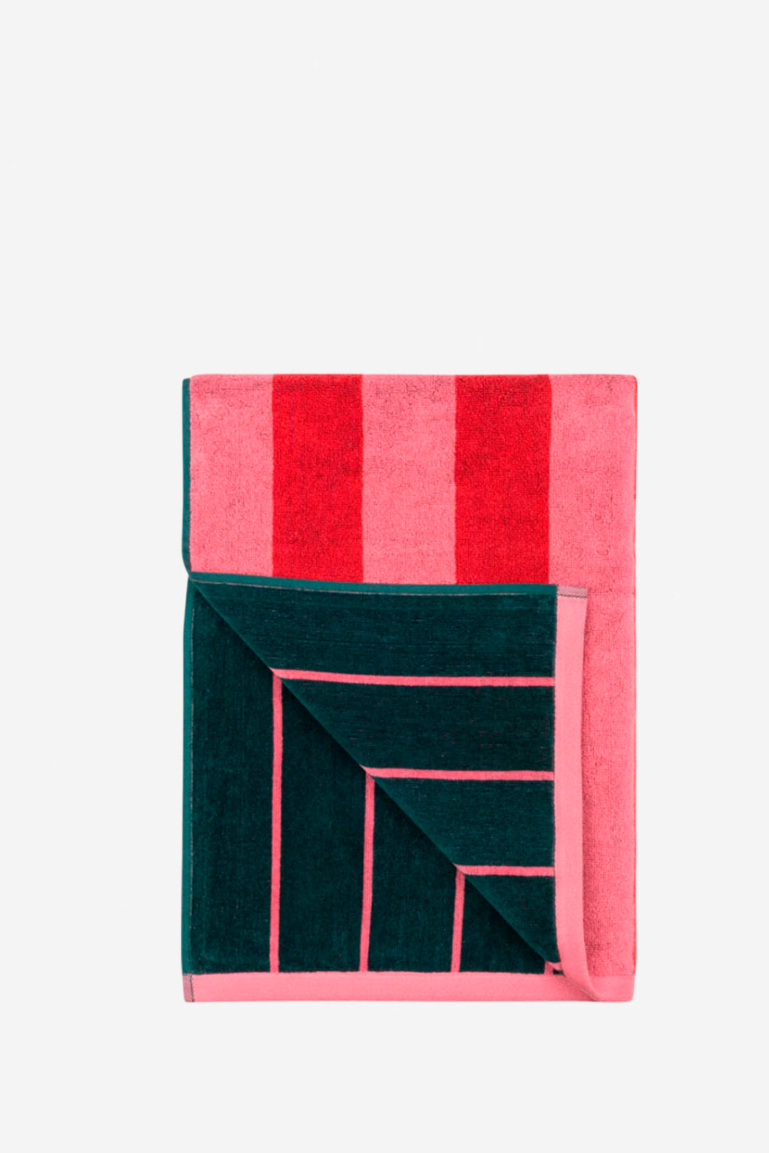 Toalla playa reversible verde y rosa