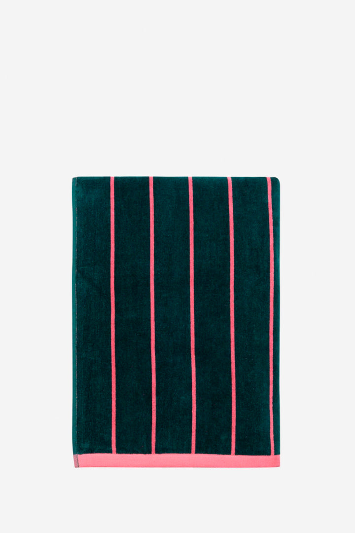 Toalla playa reversible verde y rosa