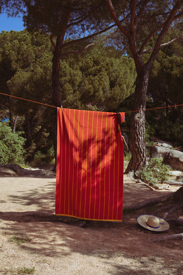 Toalla playa reversible amarillo y celeste