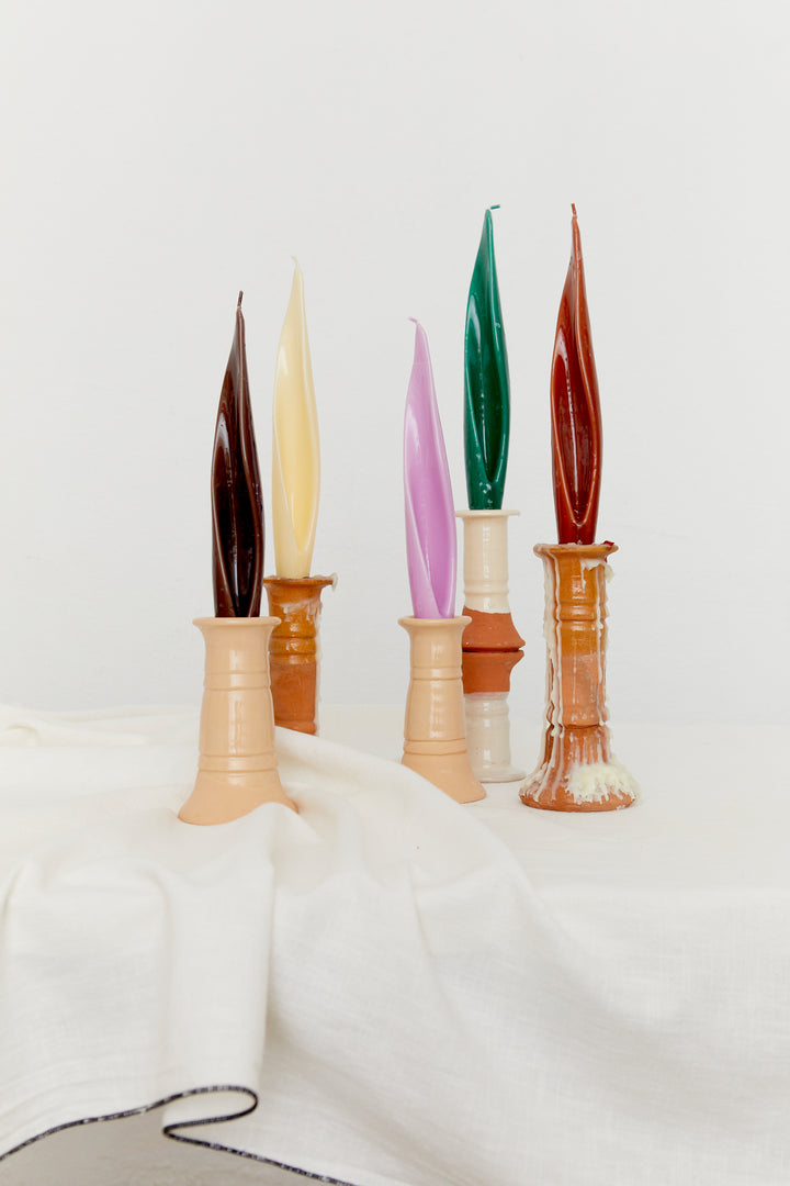 Candelero de barro alto Candela