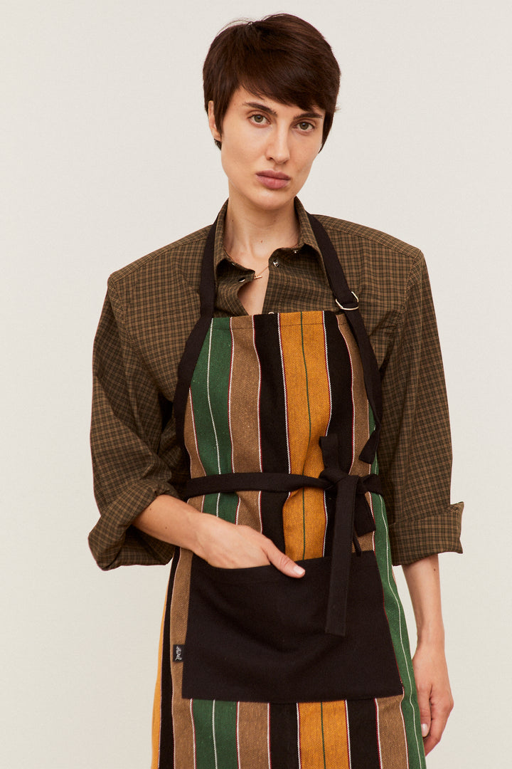 Delantal tejido manchego rayas