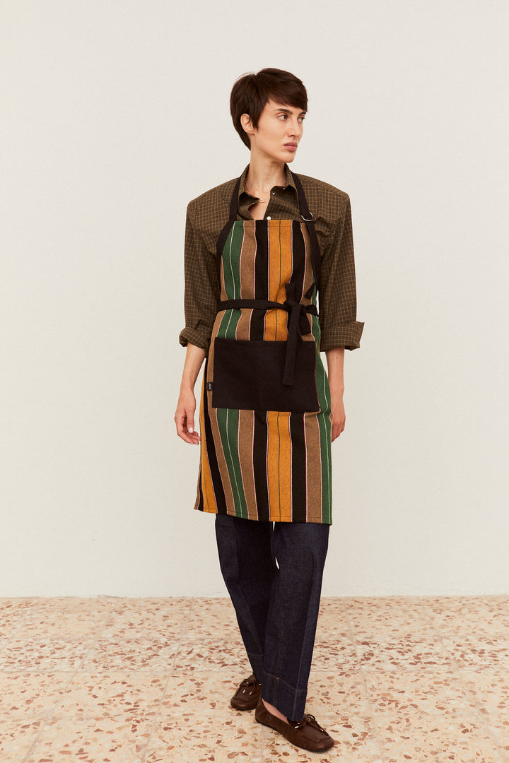 Delantal tejido manchego rayas