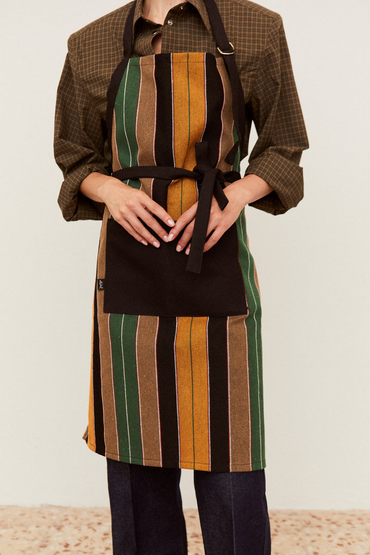 Delantal tejido manchego rayas