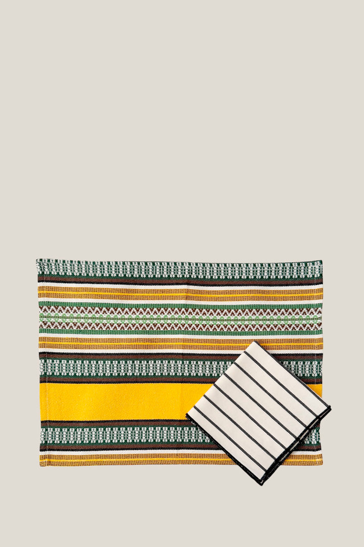 Mantel individual tejido morellano verde (pack de 2)