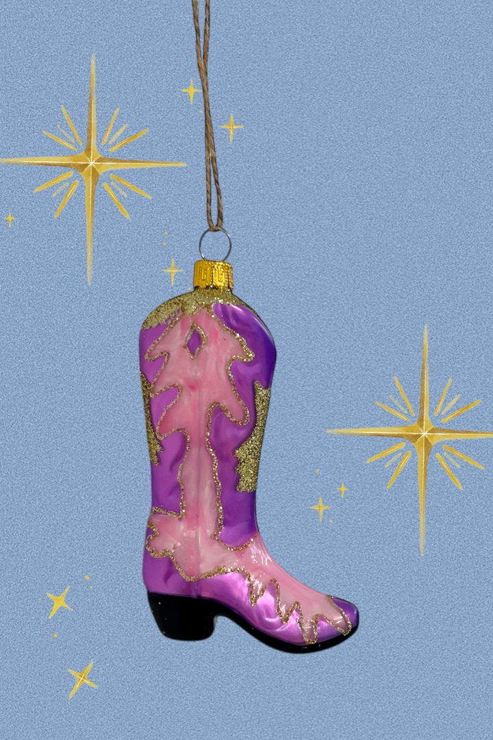 Bota cowboy colgante de cristal - Adorno Navidad