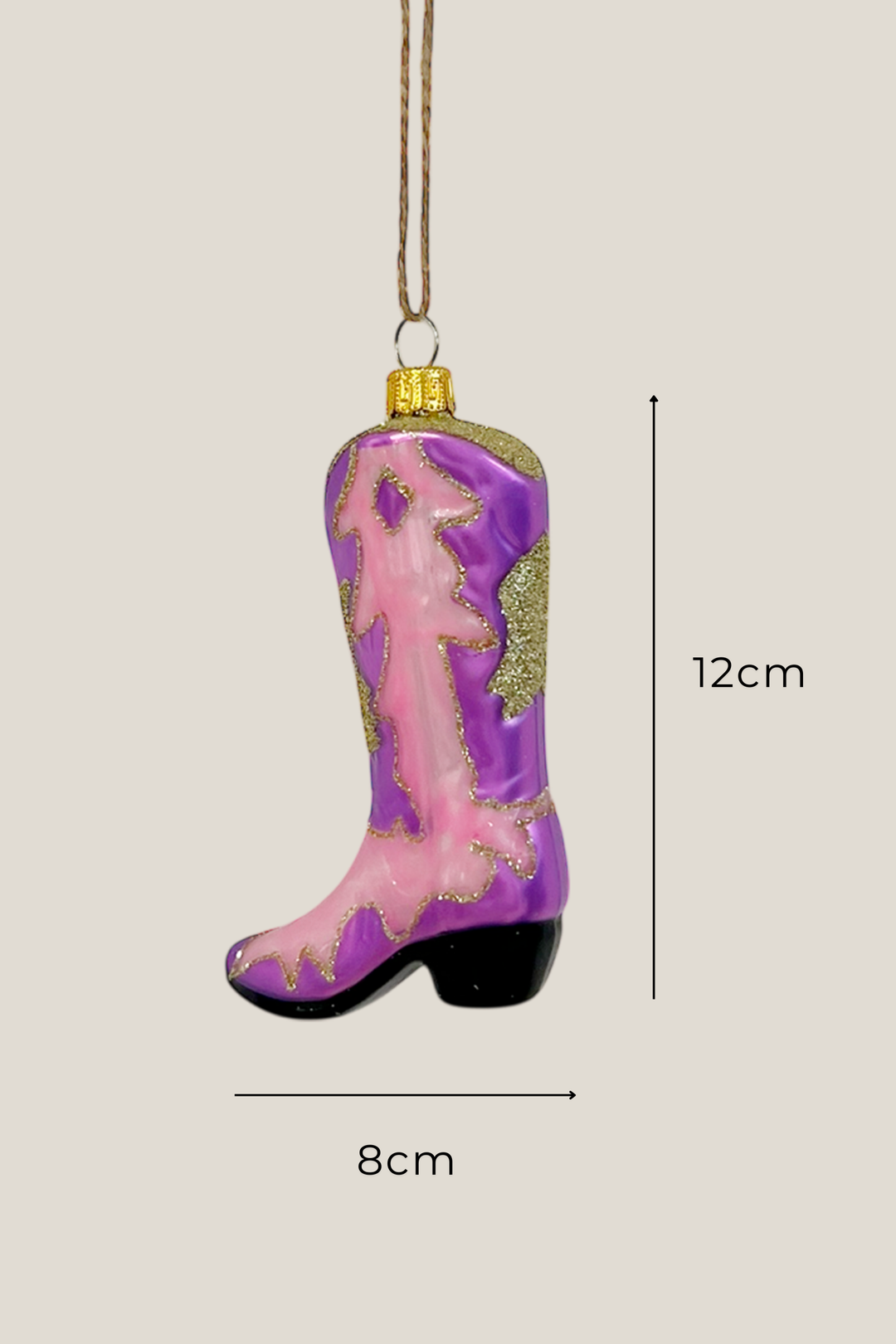 Bota cowboy colgante de cristal - Adorno Navidad