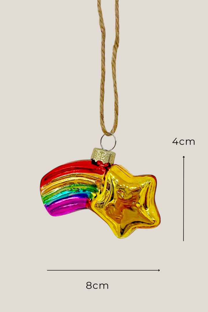 Estrella fugaz colgante de cristal - Adorno Navidad