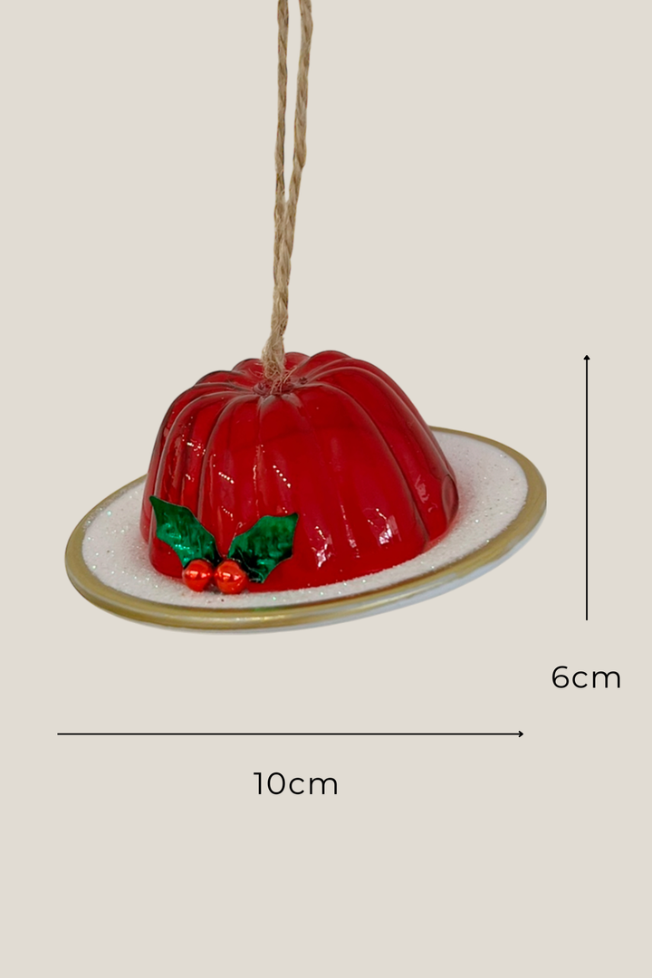 Gelatina de fresa colgante de cristal - Adorno Navidad