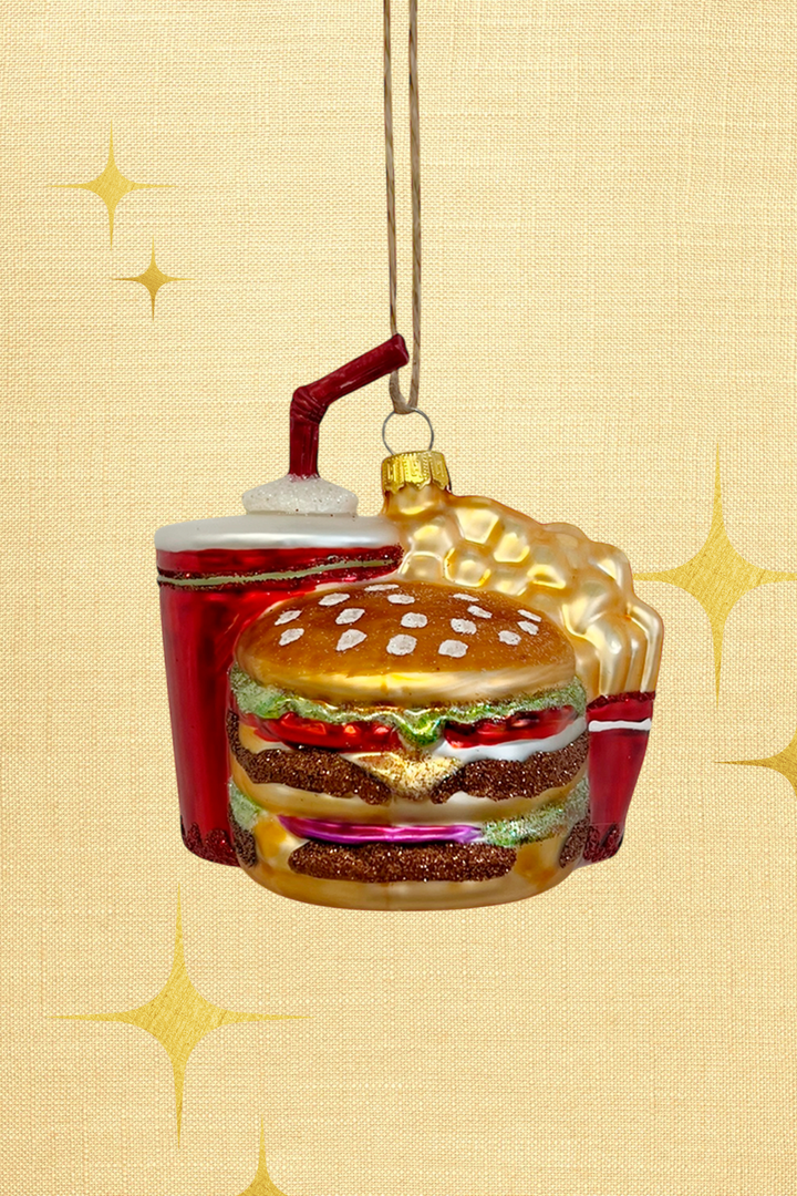 Menú hamburguesa colgante de cristal - Adorno Navidad