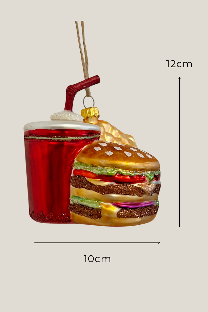 Menú hamburguesa colgante de cristal - Adorno Navidad