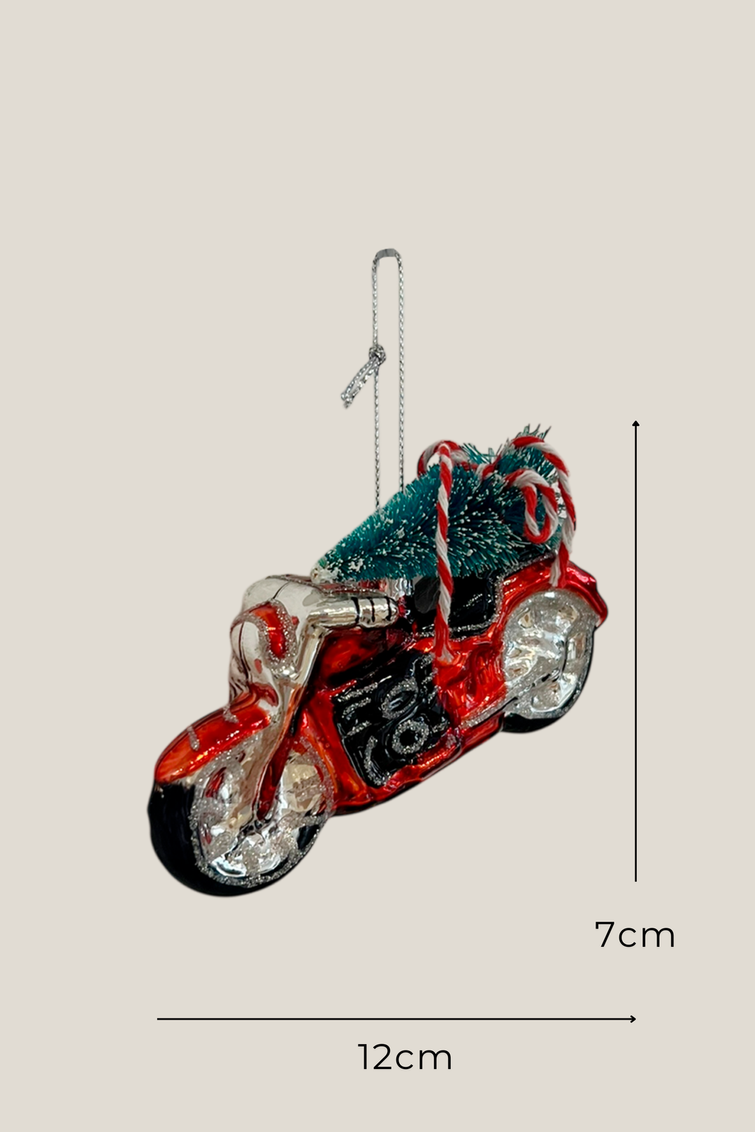 Moto con árbol colgante de cristal - Adorno Navidad
