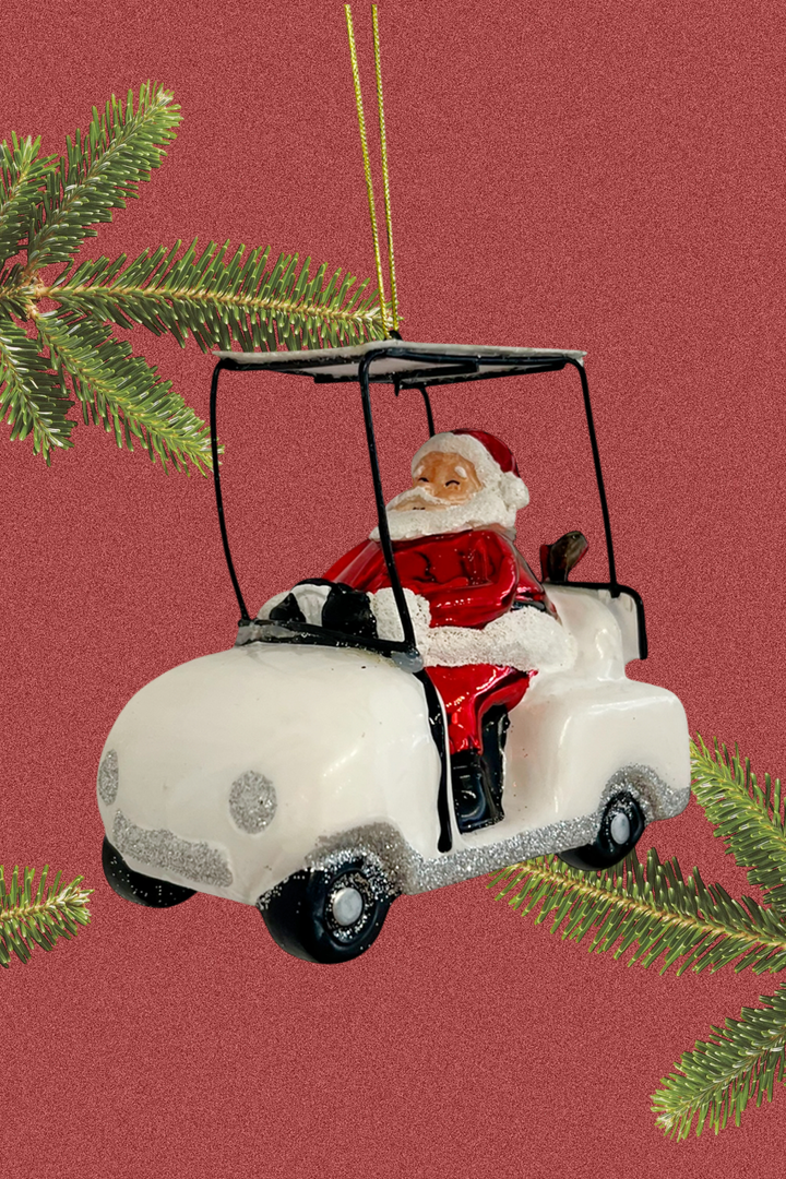 Papá Noel en buggy colgante de cristal - Adorno Navidad