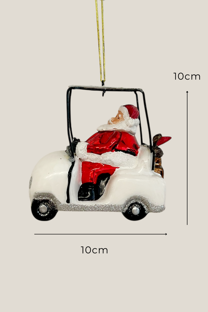 Papá Noel en buggy colgante de cristal - Adorno Navidad