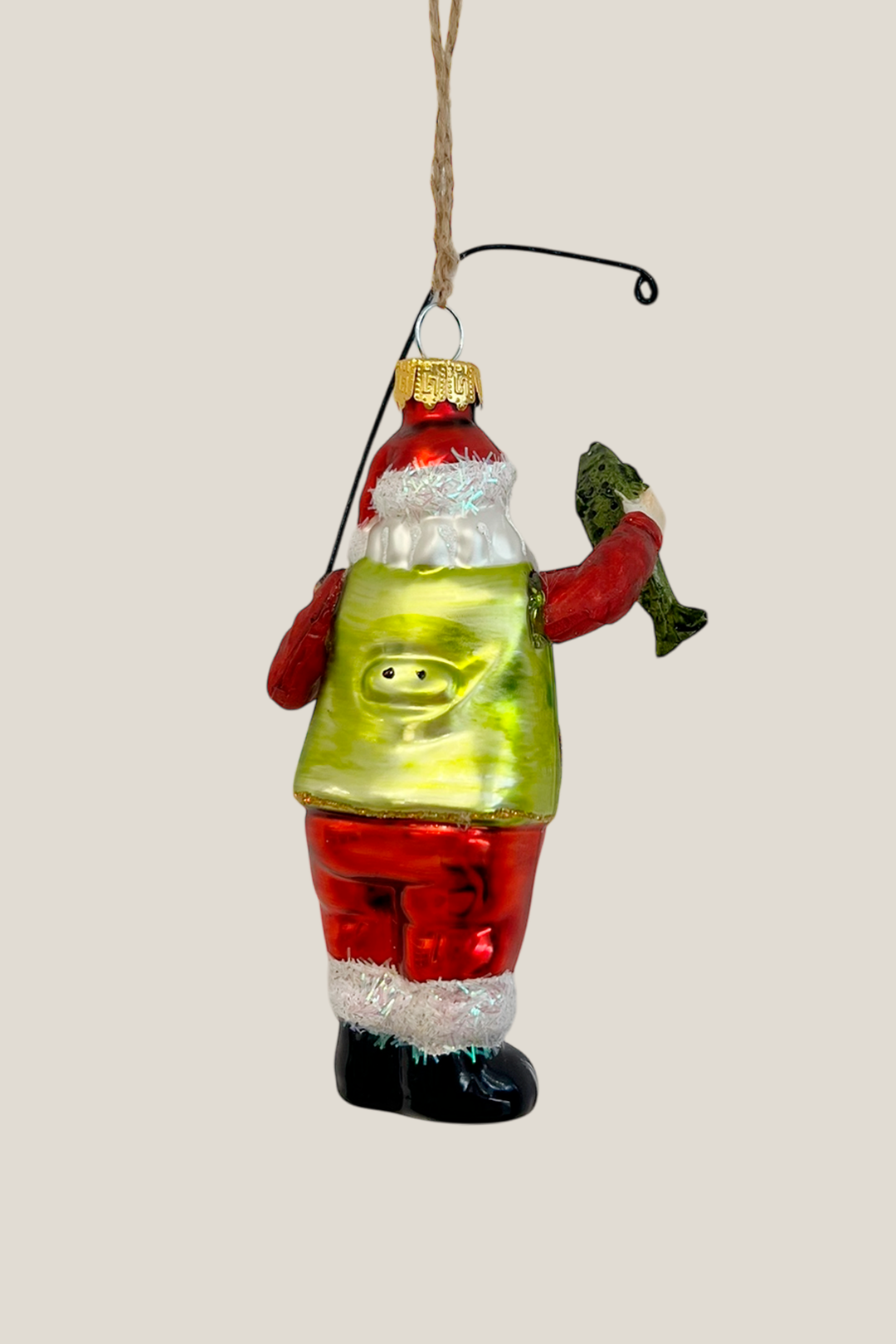 Papá Noel pescando colgante de cristal - Adorno Navidad