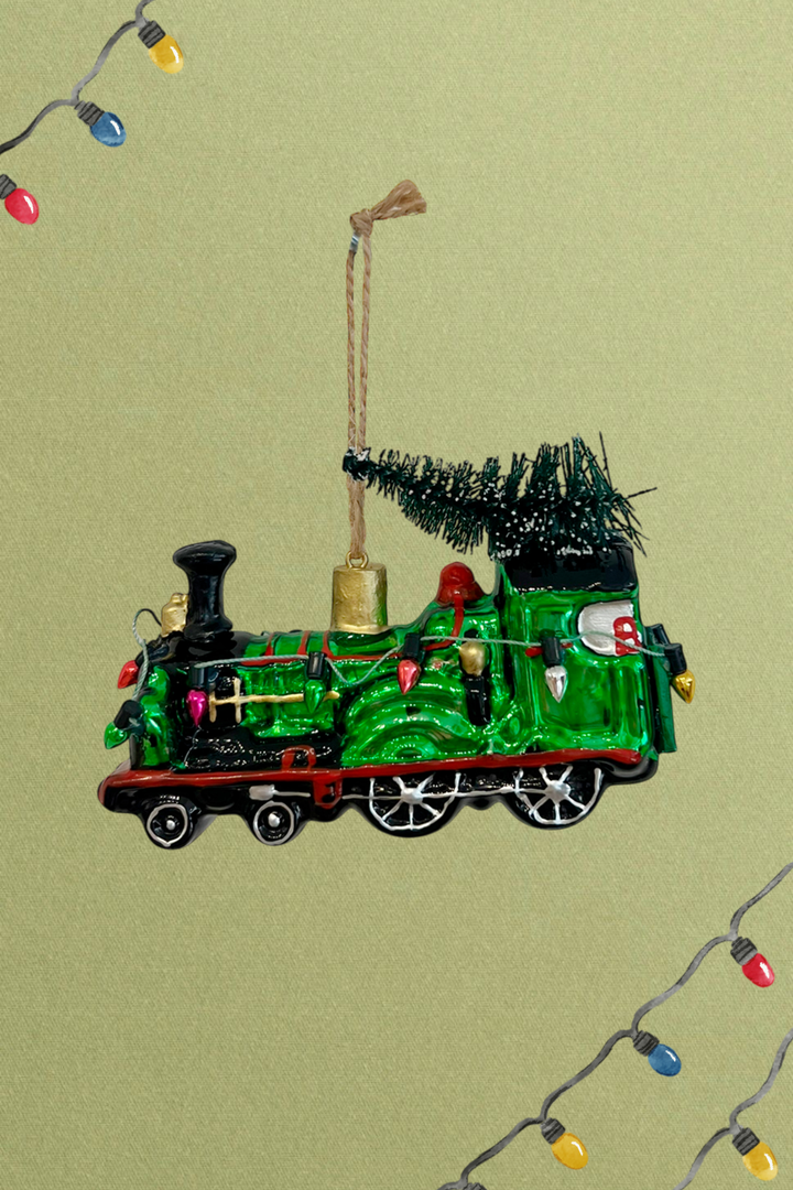 Tren navideño colgante de cristal - Adorno Navidad