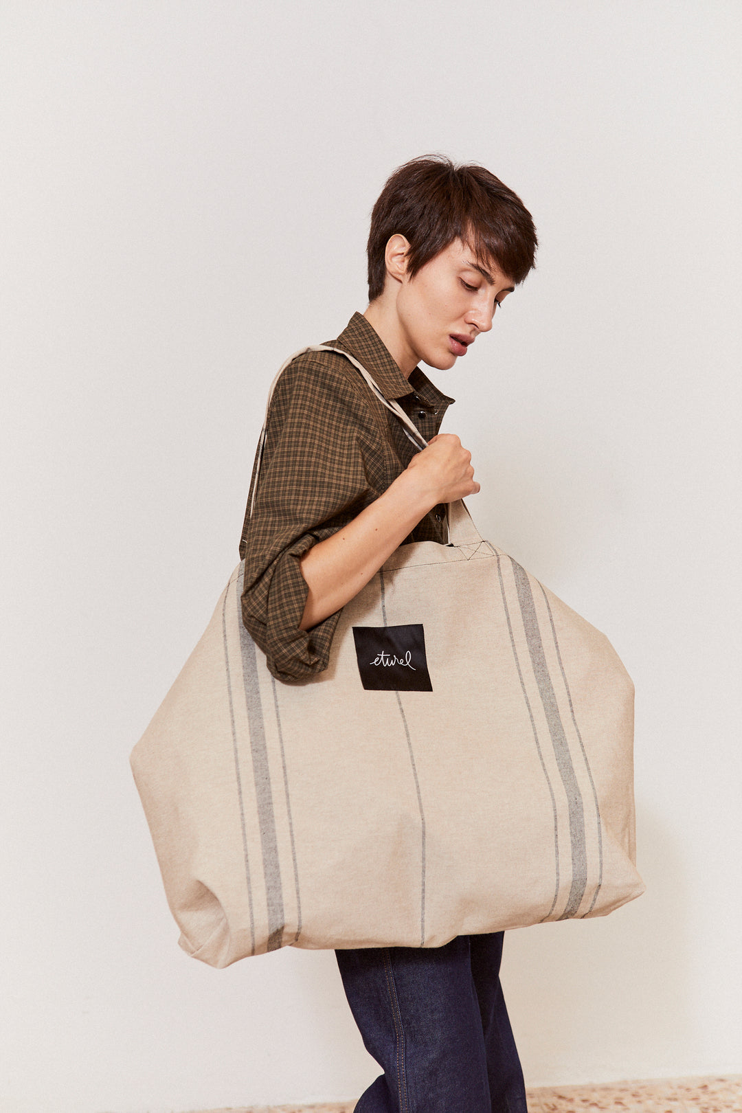 Bolso shopper maxi algodón quijote