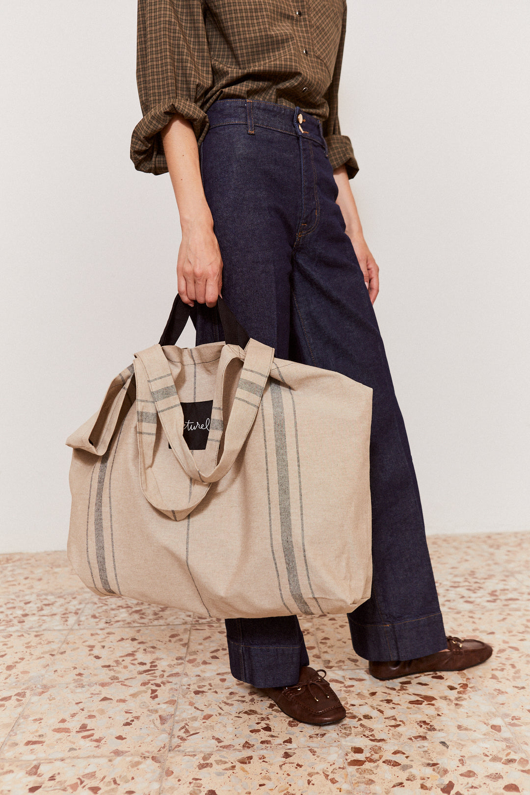 Bolso shopper maxi algodón quijote
