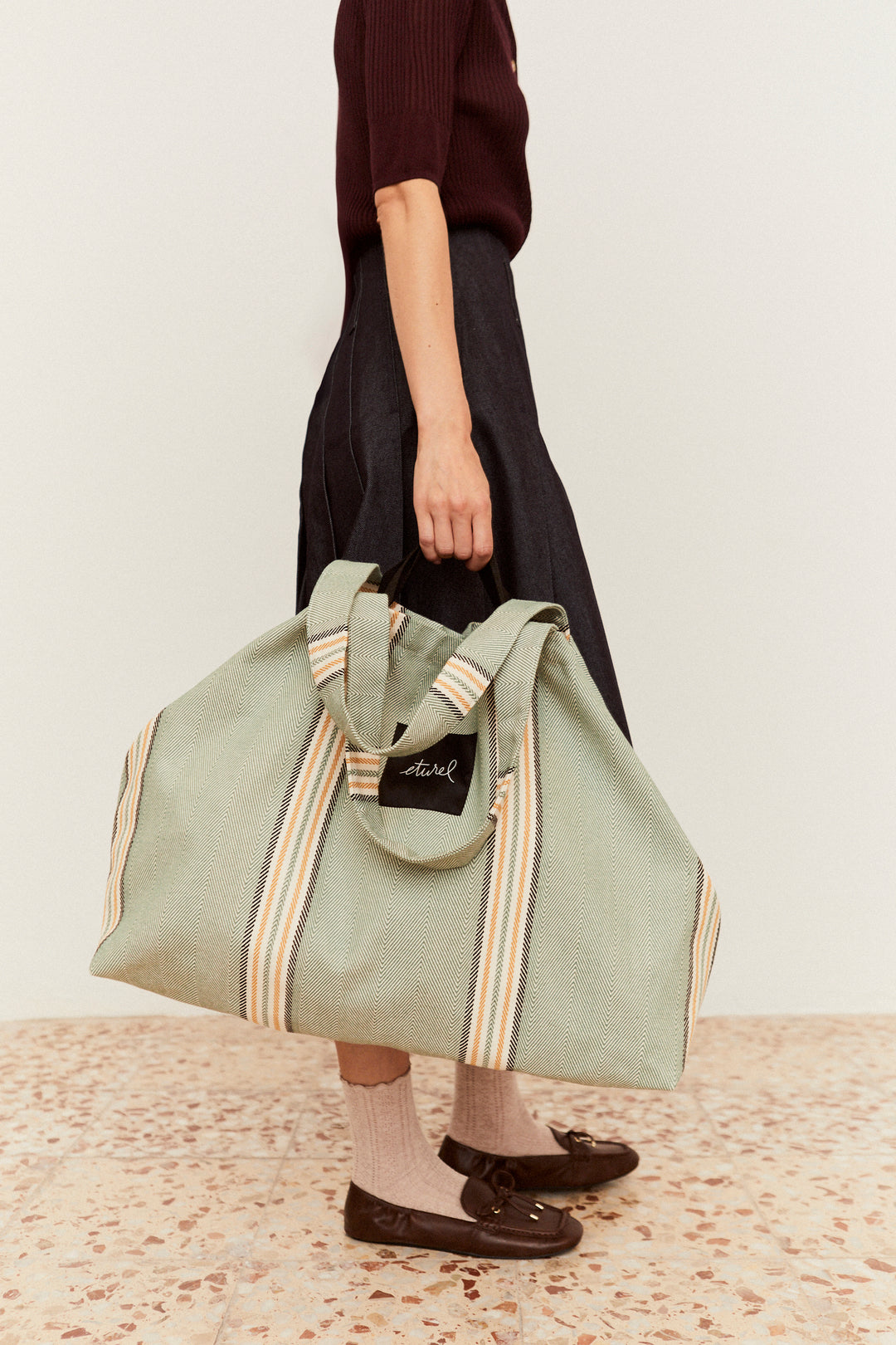 Bolso shopper maxi sarga de burgos verde