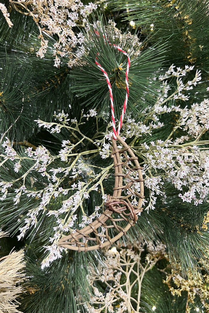 Adorno navidad mimbre luna