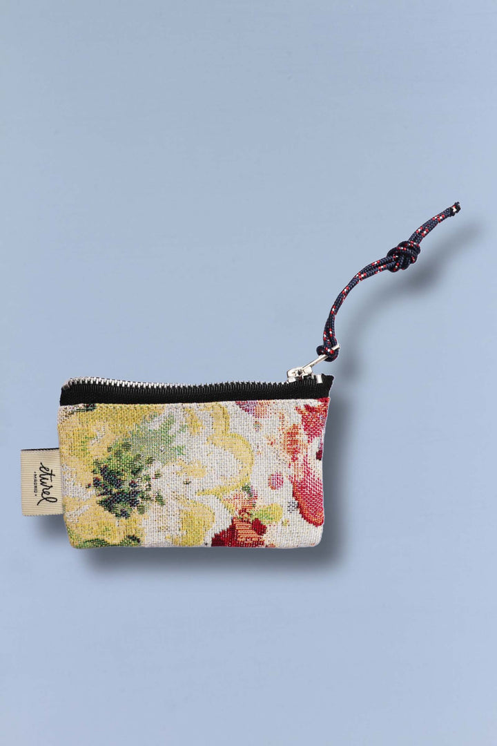 Monedero Tejido jacquard flores acuarela superior